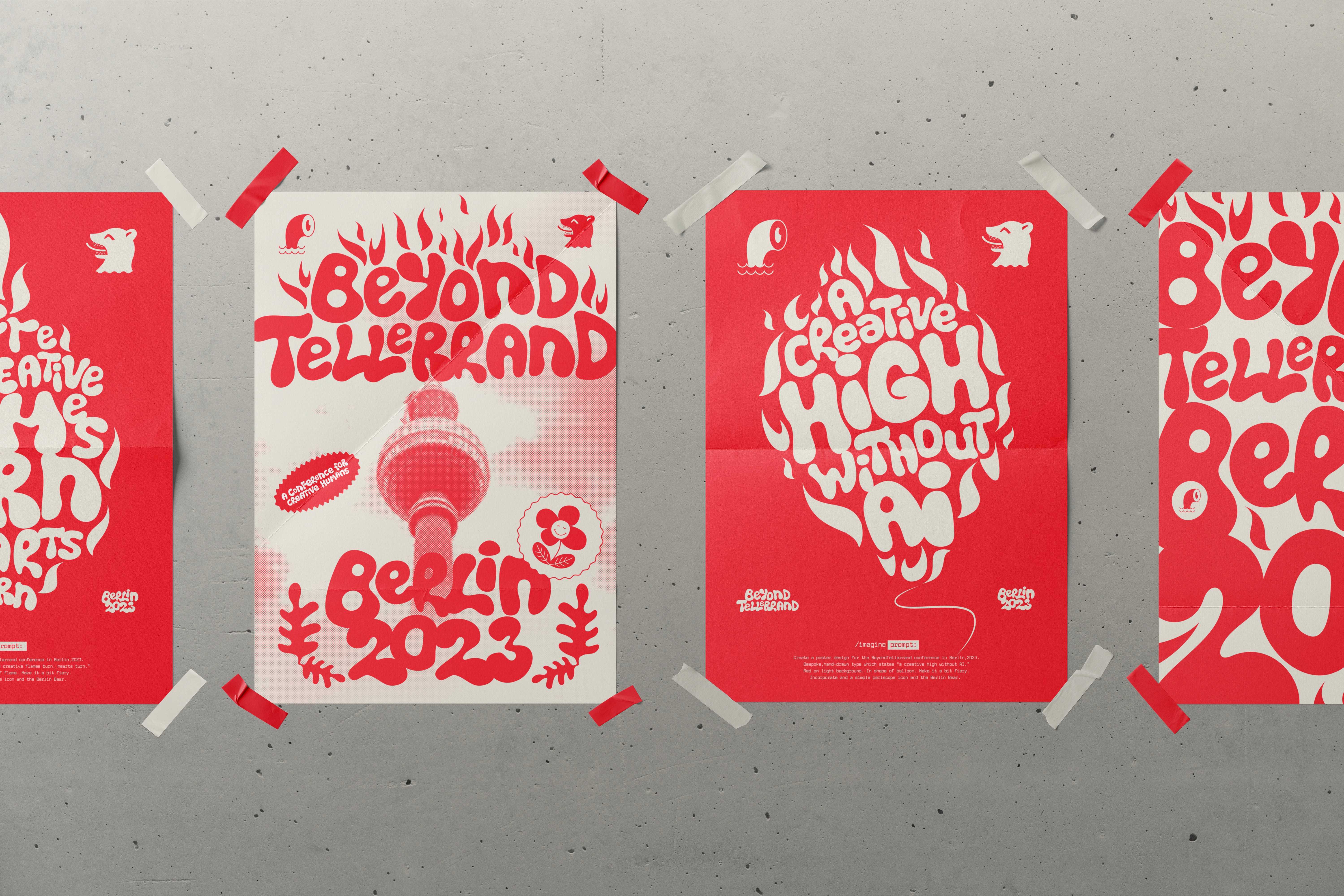 Beyond Tellerrand posters on wall