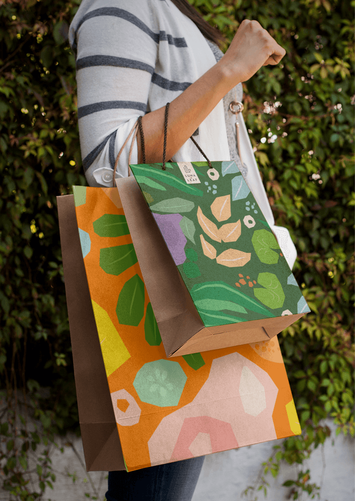 Luma & Leaf branded paper bag