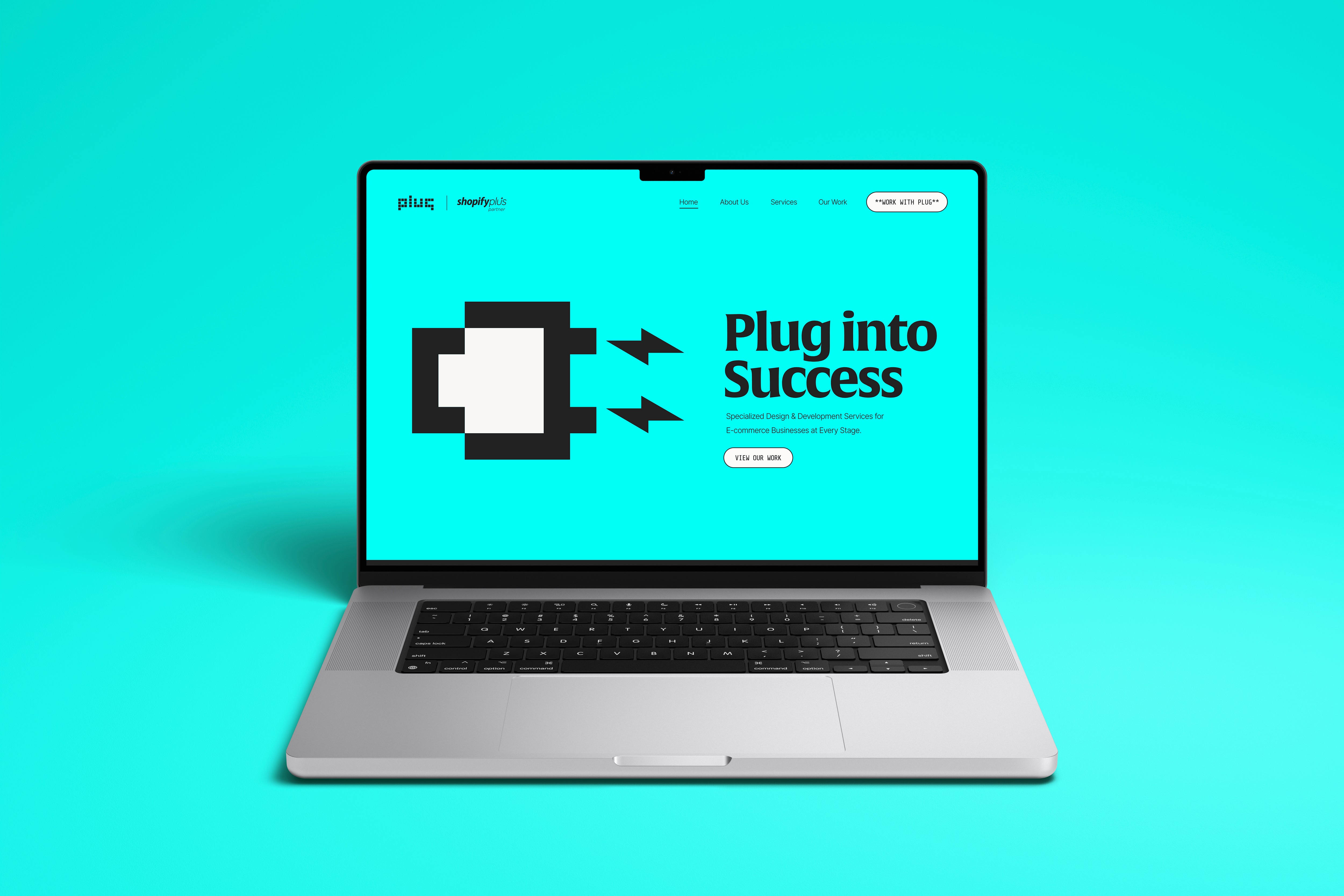 Plug Digital website design on laptop