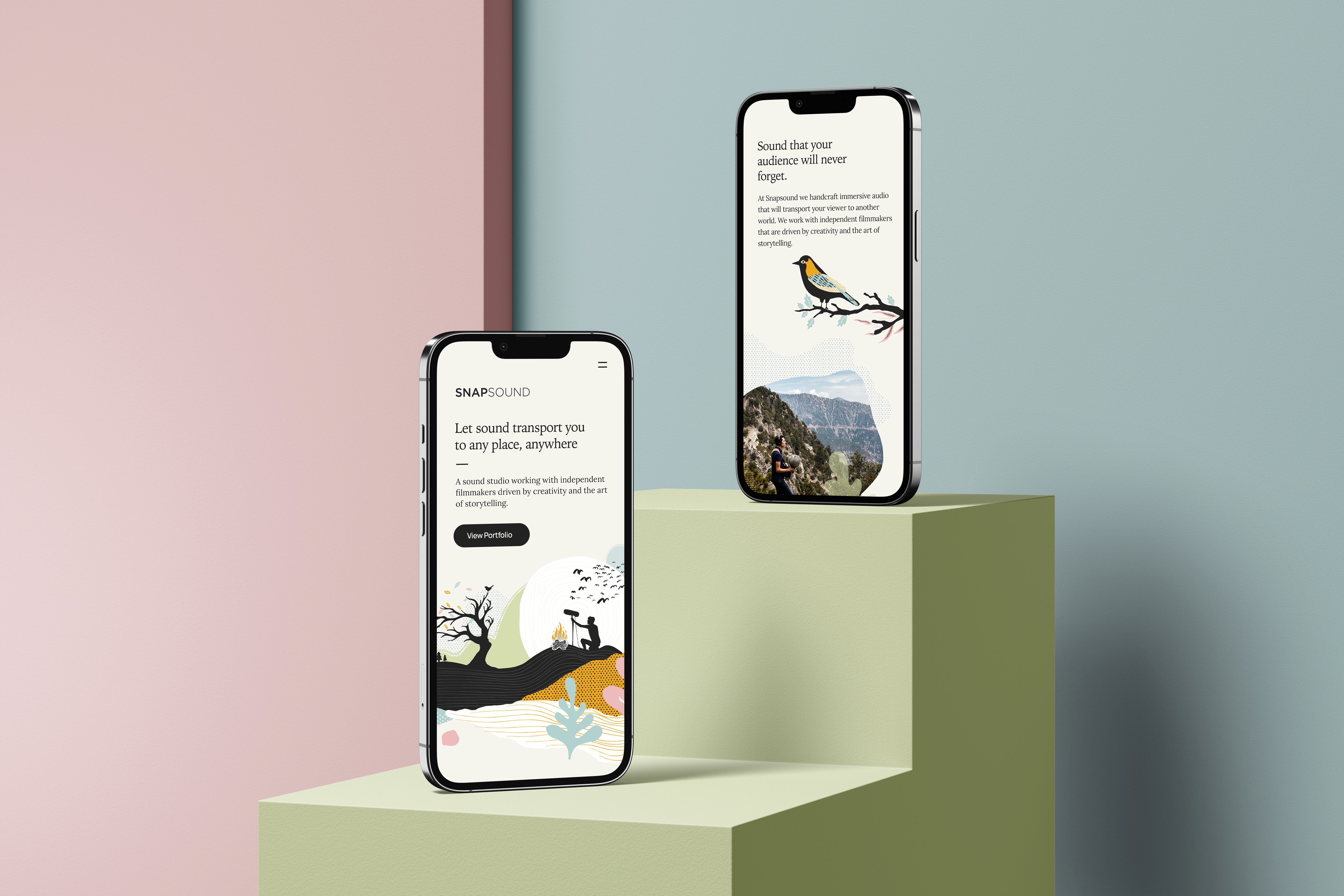 Snapsound website on mobile